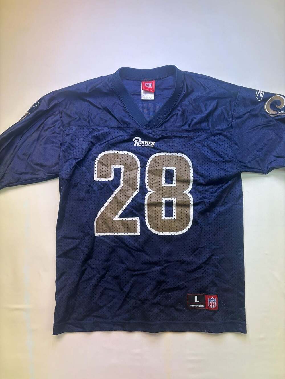 Vintage Reebok Marshall Faulk St. Louis Rams #28 Youth Large Football Jersey